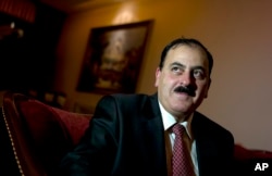 FILE - Gen. Salim Idris, who defected from the Syrian army in July, speaks during an interview in Antakya, Turkey.