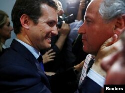 People's Party (PP) candidate Pablo Casado reacts after the counting of the votes in Spain's general election in Madrid, Spain, April 28, 2019.