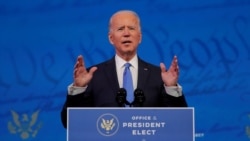 U.S. President-elect Joe Biden delivers a televised address to the nation, after the U.S. Electoral College formally confirmed his victory over President Donald Trump in the 2020 U.S. presidential election, from Biden's transition headquarters in Wilmingt