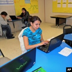 Brooke Chase Alone works on her next assignment for the Mustang News.