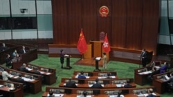 3일 홍콩 입법회에서 신임 의원 취임선서를 진행하고 있다.