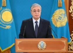 Presiden Kazahstan Kassym-Jomart Tokayev di Nur-Sultan, Kazakhstan, 7 Januari 2022.