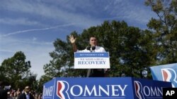 Republican presidential candidate, former Massachusetts Governor Mitt Romney speaks at a campaign stop at Tidewater Community College in Chesapeake, Virginia, October 17, 2012.