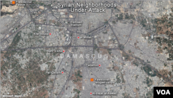 Damascus, Syria Neighborhoods Under Attack