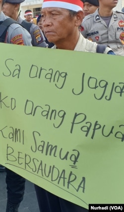 Masyarakat Yogya menginginkan jalan keluar damai bagi Papua. (Foto:VOA/Nurhadi)