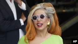 Lady Gaga arrives at the Sungshan airport in Taipei, Taiwan.