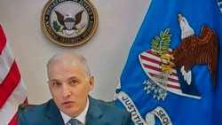 매튜 올슨 미 법무부 차관보가 11일 상원 법사위원회에 화상으로 증언하고 있다.