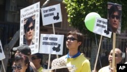 A rally in California supporting Chinese dissident Chen Guangcheng.
