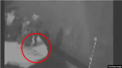 Screengrab from CENTCOM video suggesting Iranian involvement in a tanker attack, June 13, 2019.