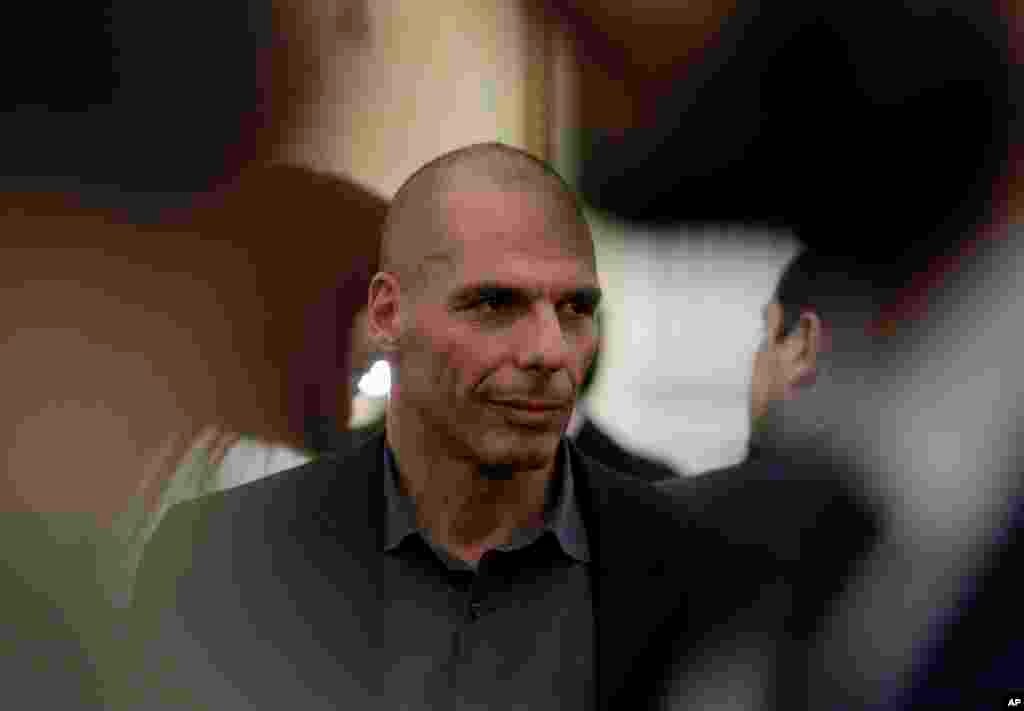 Finance Minister Yanis Varoufakis,&nbsp;an outspoken critic of the austerity measures, after being sworn in at the presidential palace in Athens, Jan. 27, 2015.
