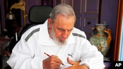 FILE - Fidel Castro in Havana, Cuba, April 19, 2015. 