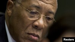 Mantan Presiden Liberia Charles Taylor hadir di pengadilan khusus untuk Sierra Leone di Leidschendam, barat Belanda (22/1).