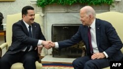 Američki predsjednik Joe Biden i premijer Iraka Mohammed Shia al-Sudani tokom susreta u Bijeloj kući.