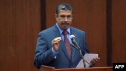 FILE - President Abdrabuh Mansur Hadi named Khaled Mahfouz Bahah new Prime Minister on Oct. 13, 2014.