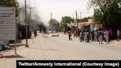 Amnesty international appelle les autorités soudanaises à diligenter une enquête sur l'attaque meurtrière d’une milice pro-gouvernementale contre un camp de personnes déplacées internes au Darfour, 22 mai 2018. (Twitter/Amnesty international)