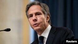 Calon Menlu AS Antony Blinken memberi kesaksian di depan Komite Hubungan Luar Negeri Senat AS pada hari Selasa (19/1).