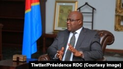 Président Félix Thsisekedi na bokutani na Cité ya Union africaine, Kinshasa, 19 février 2019. (Tiwtter/Présidence RDC)