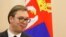 FILE - Serbian President Aleksandar Vucic attends a news conference in Sochi, Russia, Dec. 4, 2019.