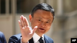 FILE - Founder of Alibaba group Jack Ma arrives for the Tech for Good summit in Paris, France, May 15, 2019. Ma has not been seen in public for two months.