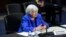 U.S. Treasury Secretary Janet Yellen testifies during a Senate Banking, Housing and Urban Affairs Committee hearing, on Capitol Hill, in Washington, Sept. 28, 2021. 
