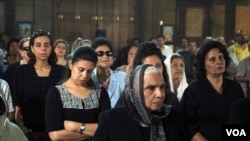 Mourners at Potrosia Church in Cairo 