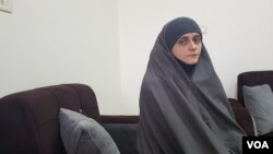 Sabina, a Bosnian widow of an IS fighter, is pictured at the al-Roj camp, Syria, March 1, 2019. She says she came to live in the "Islamic State" because her husband saw it as the right place for his future family, after witnessing the genocide and ethnic 