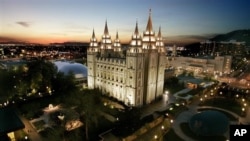 Un temple mormon à Salt Lake City, dans l'Utah (AP)