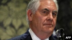 L'ex secrétaire d'Etat américain Rex Tillerson lors d'une conférence de presse à Nairobi, le 9 mars 2018.