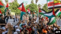 Protest solidarnosti sa Palestincima u centru Damaska, 10. oktobra 2023.