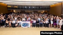 On June 4, 2019, 215 FLEX students from 10 countries gather at the Department of State the day before returning to their home countries.