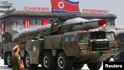 FILE - A mobile North Korean missile during a parade in Pyongyang July 27, 2013.
