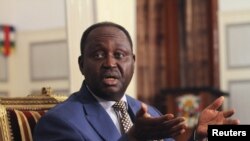 Central African Republic president Francois Bozize speaks during a news conference at the presidential palace in Bangui January 8, 2013.