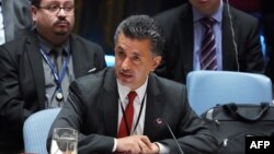 사차 로렌티 유엔주재 볼리비아대사가 지난 27일 뉴욕 유엔본부에서 열린 북한 관련 안보리 회의에서 발언하고 있다.