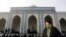 FILE - Muslims attend Friday prayers at the Hoje Ahror Vali mosque in Tashkent, Uzbekistan. 