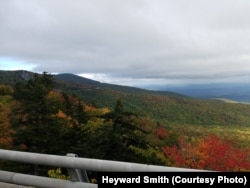 The Blue Ridge Parkway was designed to mix in well with the surrounding moutains.