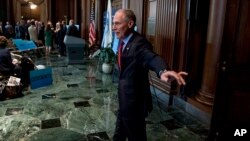 Environmental Protection Agency Administrator Scott Pruitt arrives for a news conference at the Environmental Protection Agency in Washington, April 3, 2018, on his decision to scrap Obama administration fuel standards.