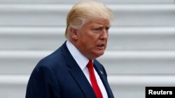 FILE - U.S. President Donald Trump departs to travel to New York from the White House in Washington.