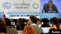 Suasana penyelenggaraan KTT Iklim PBB (COP24) di Katowice, Polandia, 13 Desember 2018. 
