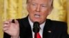 President Donald Trump speaks during a news conference, Feb. 16, 2017, in the East Room of the White House in Washington. 