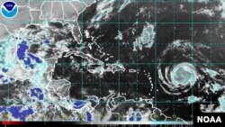 NOAA satellite image of Hurricane Irma, Sept. 4, 2017. 
