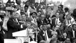 FILE - In this Aug. 28, 1963 file photo, the Rev. Dr. Martin Luther King Jr., head of the Southern Christian Leadership Conference, speaks to thousands during his "I Have a Dream" speech in front of the Lincoln Memorial.