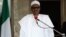 FILE - This file photo taken on May 14, 2016 shows Nigerian President Muhammadu Buhari speaking during a press conference at the Presidential Palace in Abuja.