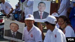 CPP supporters listen to Prime Minister Hun Sen's speech in Phnom Penh, Cambodia, June 02, 2017. (Neou Vannarin/VOA Khmer)