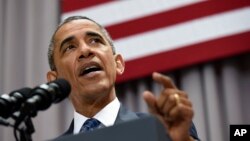 President Barack Obama speaks about the nuclear deal with Iran at American University in Washington, Aug. 5, 2015. 