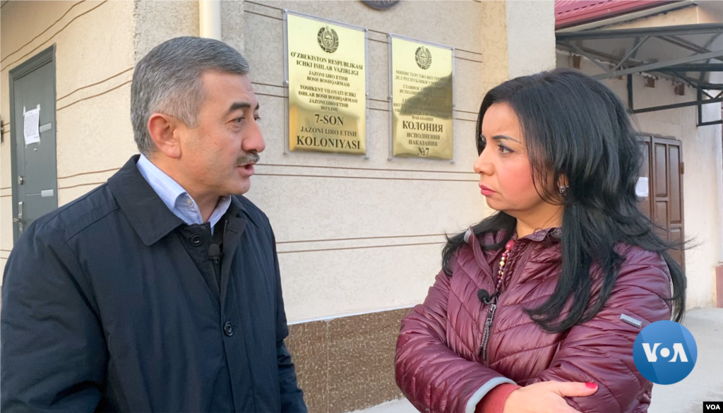 VOA&#39;s Navbahor Imamova interviews Uzbekistan&#39;s Ombudsman Ulugbek Muhammadiyev at Prison Colony Number 7, Tavaksay, Tashkent, Uzbekistan, Dec 31, 2019
