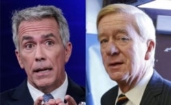 From left, former Congressman Joe Walsh of Illinois and former Massachusetts Governor Bill Weld.