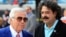 New England Patriots owner Robert Kraft (L) speaks with Shahid Kahn, owner of the Jacksonville Jaguars, before a game between the two teams in Jacksonville, Florida, Dec. 23, 2012.