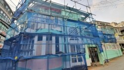 A North Korea-themed pub under construction in the Hongdae neighborhood of Seoul, South Korea, Oct. 1, 2019. The bar has come under criticism for possibly violating South Korea's strict but vaguely worded National Security Act. (L. Juhyun/VOA)