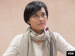 台湾在野党民进党立委邱议莹（美国之音张永泰拍摄）