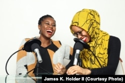 Makkah Ali and Ikhlas Saleem, co-hosts of the podcast "Identity Politics."